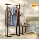 Вешалка напольная для одежды, BERTA mini loft, передвижная, черная, 150х60х40 см, ГРОСТАТ