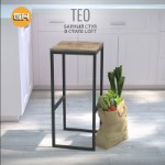 Барный стул TEO loft, коричневый, стул кухонный, 79x37x35 см, ГРОСТАТ