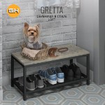 Обувница для прихожей GRETTA loft, серая, полка обувная, 70x30x32 cм, ГРОСТАТ