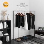 Вешалка напольная - рейл, BERTA loft, вешалка для одежды, черная, 150х120х40 см, ГРОСТАТ