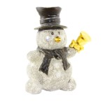 Новогодняя статуэтка для интерьера Снеговик, сувенир, алмазная грань и позолота