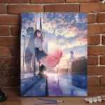 Картина по номерам холст на подрамнике девочка с зонтиком