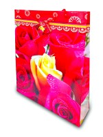 Подарочный пакет  Большой бумажный матовый "Среди Роз" Размер 33х43х10 см.
