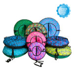 Санки-ватрушка (тюбинг) ПОКАТУШКИ на молнии D-0,85м С РИС(верх-OXFORD 600Print,низ-ТЕНТ 550гр/кв.м,усилен камера) ДО 75кг, ИНД. КОРОБКА[5⁄180] СобПр