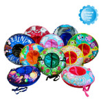 Санки-ватрушка (тюбинг) СКОЛЬЗЯШИ АКУЛА на молнии D-0,85м С РИС (верх БАНЕР+низ ТЕНТ ПВХ 550 гр/кв.м, усилен камера) ДО 75 кг[1] СобПр