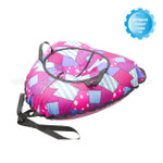 Санки-ватрушка (тюбинг) ТРЕУГОЛЬНЫЙ на молнии 0,7*0,7м (верх-OXFORD 600 Print, низ-ТЕНТ 550 гр/кв.м,усил камера) ДО 75кг, ИНДИВИД КОРОБКА[5⁄180] СобПр