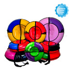 Санки-ватрушка (тюбинг) МОРОЗЕЦ на молнии D-1,0 м (верх+низ ТЕНТ 550 гр/кв.м, усилен камера) НАГРУЗКА ДО 95 кг, ИНДИВИД КОРОБКА[5⁄180] СобПр