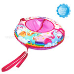 Санки-ватрушка (тюбинг) СКОЛЬЗЯШИ ЗВЕЗДНЫЕ ЕДИНОРОГИ на молнии D-1,0м С РИС (верхБАНЕР+низТЕНТПВХ 550 гр/кв.м, усилен камера) ДО 95 кг [1] МПС СобПр