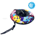 Санки-ватрушка (тюбинг) СКОЛЬЗЯШИ СЕМЬЯ ДЛИННОНОГИХ на молнии D-1,1м С РИС (верхБАНЕР+низТЕНТПВХ 550 гр/кв.м, усилен камера) ДО 95 кг [1] СобПр