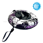 Санки-ватрушка (тюбинг) СКОЛЬЗЯШИ WEDNESDAY EMOJI на молнии D-1,1м С РИС (верхБАНЕР+низТЕНТПВХ 550 гр/кв.м, усилен камера) ДО 95 кг [1] МПС СобПр