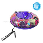 Санки-ватрушка (тюбинг) СКОЛЬЗЯШИ МАРВЕЛ на молнии D-0,85м С РИС (верх БАНЕР+низ ТЕНТ ПВХ 550 гр/кв.м, усил камера) ДО 75 кг ИНД КОРОБКА [1] МПС СобПр