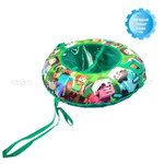 Санки-ватрушка (тюбинг) СКОЛЬЗЯШИ МАЙНКРАФТ на молнии D-0,85м С РИС (верх БАНЕР+низ ТЕНТ ПВХ 550 гр/кв.м, усилен камера) ДО 75 кг ИНД КОР[1] МПС СобПр