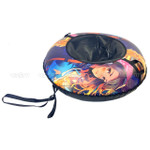 Санки-ватрушка (тюбинг) СКОЛЬЗЯШИ АНИМЕ ГОРОД на молнии D-0,85м С РИС (верх БАНЕР+низ ТЕНТ ПВХ 550гр/кв.м,ус.кам.) ДО 75 кг ИНД КОРОБКА [1] МПС СобПр