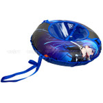 Санки-ватрушка (тюбинг) СКОЛЬЗЯШИ ДЕВУШКА С МЕЧОМ на молнии D-1,1м С РИС (верхБАНЕР+низТЕНТПВХ 550 гр/кв.м, усилен камера) ДО 95 кг [1] МПС СобПр