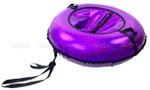 Санки-ватрушка (тюбинг) ДИСКО ФИОЛЕТОВЫЙ на молнии D-1,0м(верх оксф +низ ТЕНТ с ПВХ 550гр/кв.м, усиленная камера)ДО 110кг,ИНД КОРОБКА[5⁄180] МПС СобПр