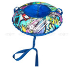 Санки-ватрушка (тюбинг) СКОЛЬЗЯШИ #BFF на молнии D-0,85м С РИС (верх БАНЕР+низ ТЕНТ ПВХ 550 гр/кв.м, усилен камера) ДО 75 кг [1] МПС СобПр