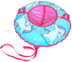 Санки-ватрушка (тюбинг) СКОЛЬЗЯШИ ЕДИНОРОГ на молнии D-0,85м С РИС (верх БАНЕР+низ ТЕНТ ПВХ 550 гр/кв.м, усилен камера) ДО 75 кг [1] МПС СобПр