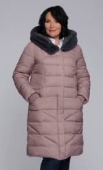 Пальто “Делия” (46, серо-розовый, 170-92-100, 100% нейлон)