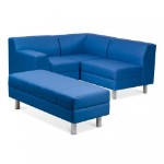 Комплект диванов с банкеткой, цвет синий