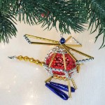 Новогоднее украшение из стеклянных бусин «Вертолёт»
