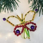 Новогоднее украшение из стеклянных бусин «Бабочка 1»