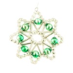 Новогоднее украшение из стеклянных бусин «Звезда зелёная»
