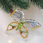 Новогоднее украшение из стеклянных бусин «Бабочка»