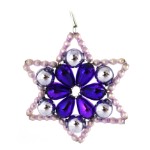 Новогоднее украшение из стеклянных бусин «Звезда фиолетовая»