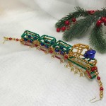 Новогоднее украшение из стеклянных бусин «Поезд»