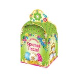 Коробка подарочная "Пасхальная Цветочная" для кулича 300-350 гр