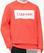 Свитшот Calvin Klein оранжевый с белым