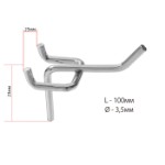 Крючок одинарный для металлической перфорированной панели, d=3,5 мм, L=10 см, цвет хром