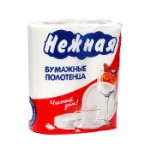 Полотенца бумажные “Нежная”, 2 слоя, 2 рулона