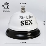 Звонок настольный “Ring for a sex”, 7.5 х 7.5 х 6 см, белый