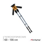 Палки для скандинавской ходьбы ONLYTOP, телескопические, 3 секции, до 135 см, 2 шт., цвет МИКС