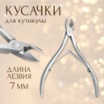 Кусачки маникюрные, двойная пружина, 10 см, длина лезвия - 7 мм, на блистере, цвет серебристый