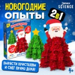 Выращивание кристаллов «Новогодние опыты с реагентами», набор 2в1, 2 шт.