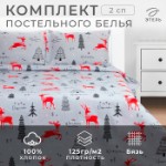 Комплект: пододеяльник и 2 наволочки Cozy winter 175х215 см, 50х70 см - 2 шт, 100% хлопок