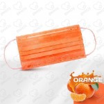 Маски медицинские 3-слойные с носовым фиксатором  в п/э  Оранжевая