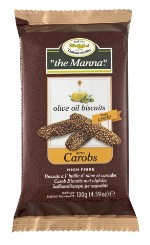 Печенье с оливковым маслом и кэробом MANNA 130г