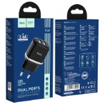 Сетевой адаптер hoco N4 Aspiring dual port charger (EU) - Black