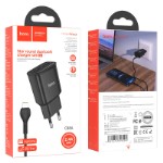 Зарядка hoco C88A Star round dual port charger set ( Lightning) (EU) - Черный