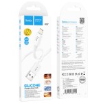 Кабель Hoco X87 Magic silicone charging data cable for iP - White