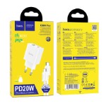 Зарядка Hoco C80A Plus Rapido PD20W+QC3.0 charger set(Type-C to Type-C)(EU) - White