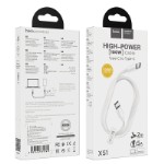 Кабель hoco X51 High-power 100W charging data cable Type-C to Type-C (L=2M) - White