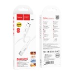 Кабель Hoco X87 Magic silicone 60W PD charging data cable for Type-C to Type-C - White