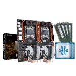 Комплект: материнская плата X99Dual-F8D PLUS Huananzhi, процессоры Xeon E5 2696V3, оперативная память DDR4 64Gb, CPU cooler A700