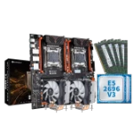 Комплект: материнская плата X99Dual-F8D PLUS Huananzhi, процессоры Xeon E5 2696V3, оперативная память DDR4 64Gb, CPU cooler A700