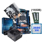 Комплект: материнская плата X99 QD4 Huananzhi, процессор Xeon E5 2680 v4, оперативная память 16Gb Huananzhi DDR4 REG ECC 2400Mhz, Блок питания U700 (600W) и CPU Cooler A700