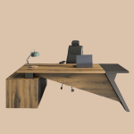 Угловой письменный стол для руководителя с комбинированным основанием